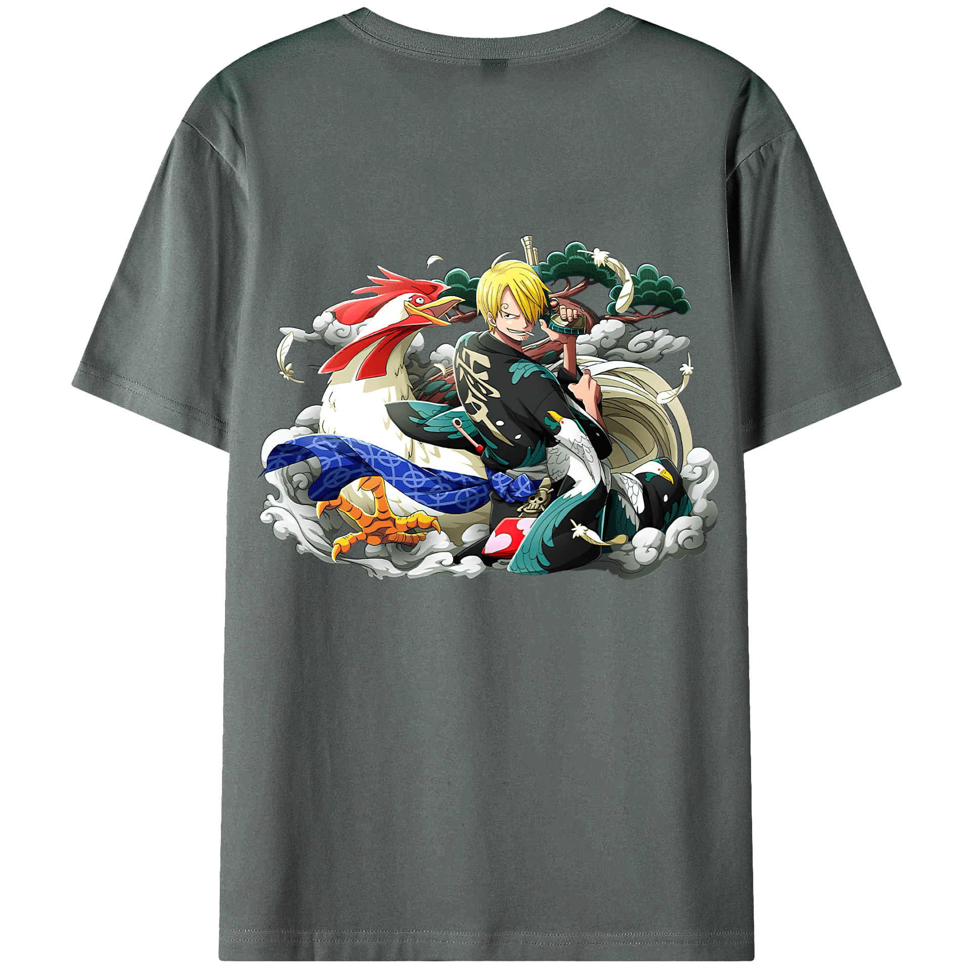 （画像用） ワンピース サンジ ONE PIECE Sanji 綿100％ メンズ半袖Tシャツ（バックプリント） 通気性